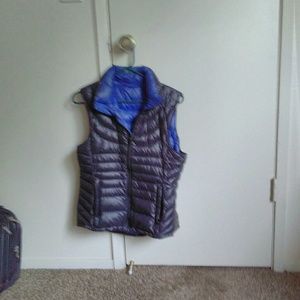 Style & Co Down Vest Reversible Black /Brite Blue